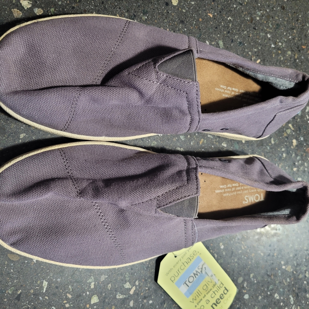 TOMS Men's Slip-On Canvas Shoes in Grey
